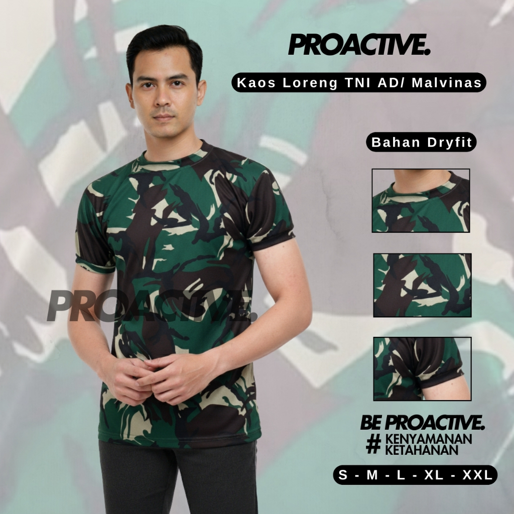 TNI AD / MALVINAS DRYFIT ARMY COLORFUL T-SHIRT - ก้าวหน้า