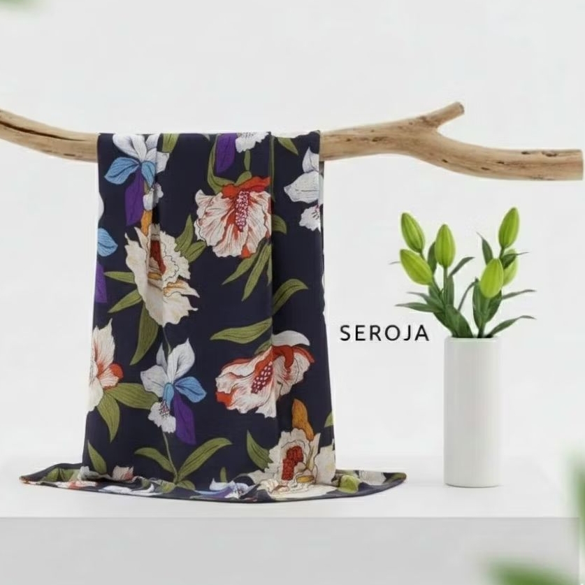 KATUN ผ้าคอตตอน Silky ลายดอกไม้ขนาดใหญ่ - เนื้อนุ่ม เย็นสบาย สําหรับเดรส, Gamis, เสื้อเบลาส์, Kyt ด้