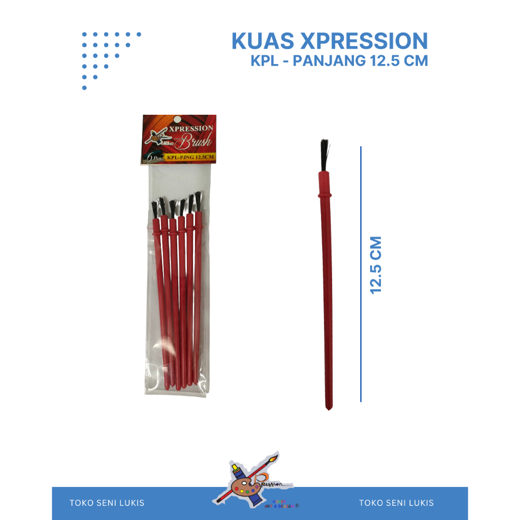 XPRESSION KPL PAINTING BRUSH 12.5 CM LENGTH ชุด 6 ชิ้น