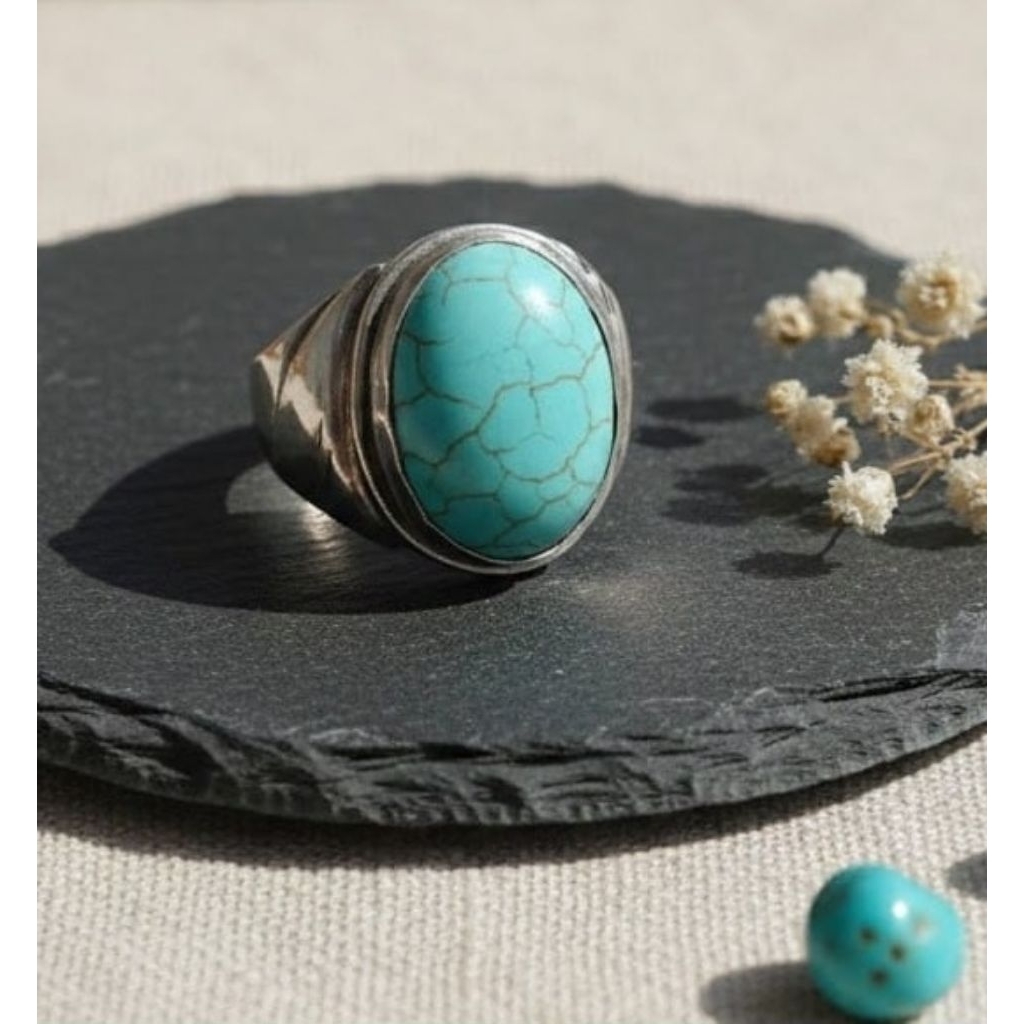 แหวนโมรา Turquoise tibet classic monel แหวน