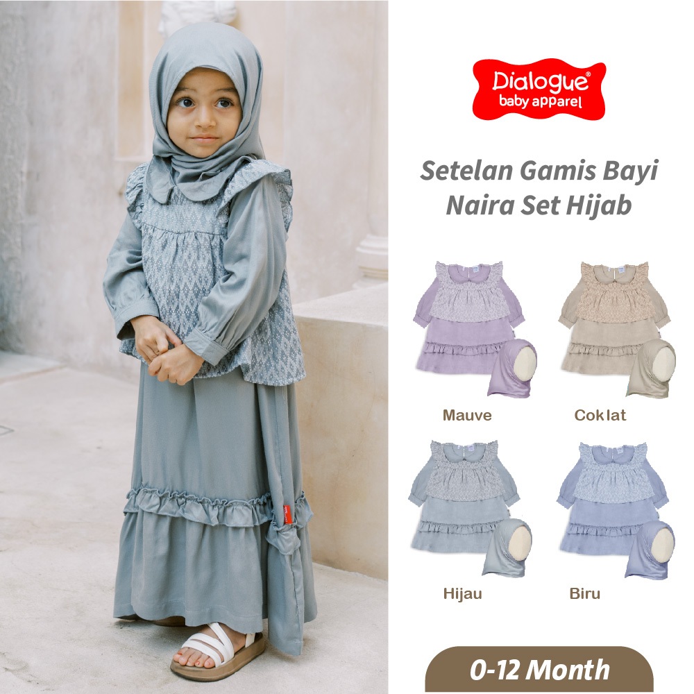 Dialogue Baby Apparel Gamis Set Hijab Baby Girl Naira Series