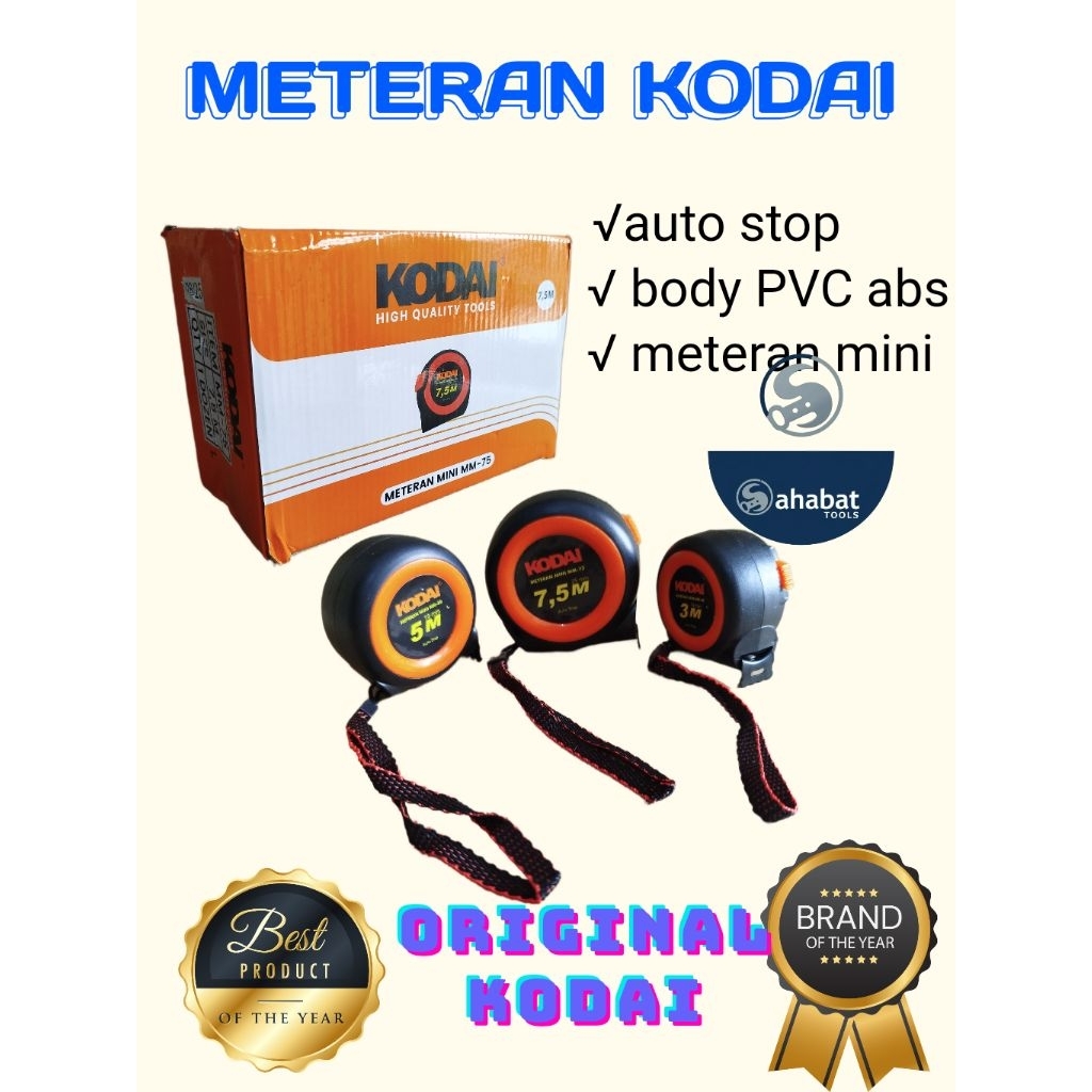 KODAI MINI METER 3, 5, 71⁄2 เมตร มิเตอร์ไฟฟ้าล็อค ช่างซ่อม