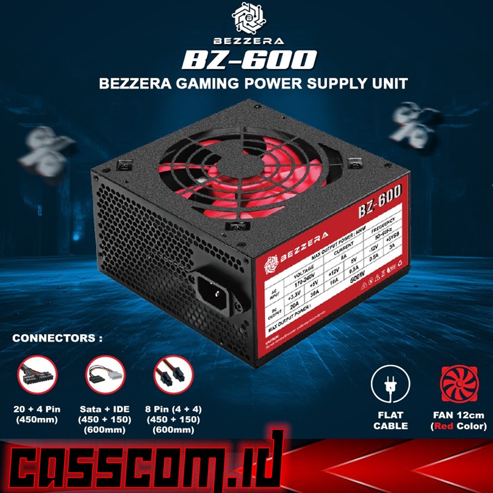 Bezzera BZ-600 Gaming PSU 600W Power Supply – สายแบน BZ600