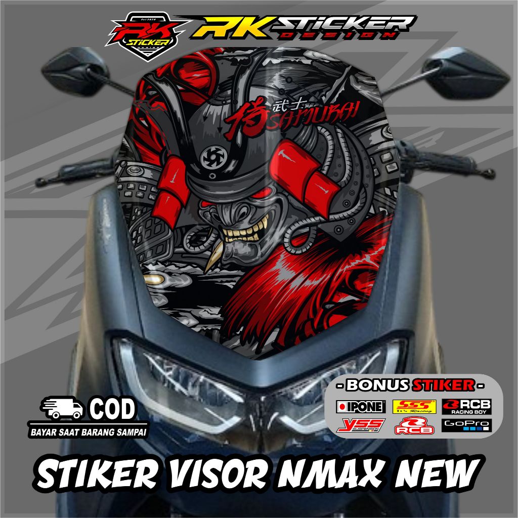 NEW NMAX Visor Sticker - Winshield Shield Visor Sticker - Custom สามารถใช้ภาพของคุณเอง RK ได้ 01