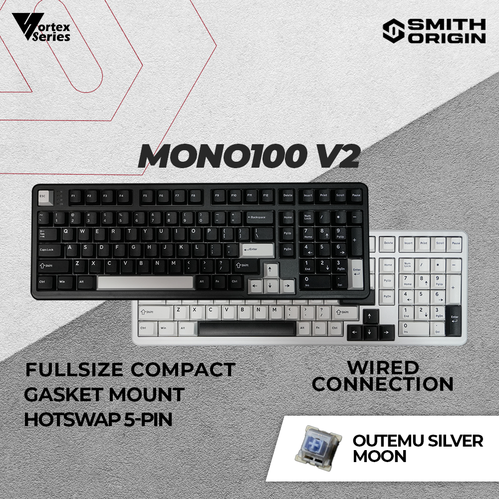 VortexSeries MONO 100 V2 MONO SERIES V2 ปะเก็นแบบมีสาย Mount Hotswappable Universal 3 - 5 พินคีย์บอร