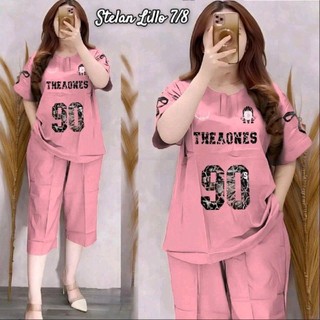 ONE SET HOTPAN JUMBO 7/8 ANGKA 90 BAHAN KAOS BABYTERY