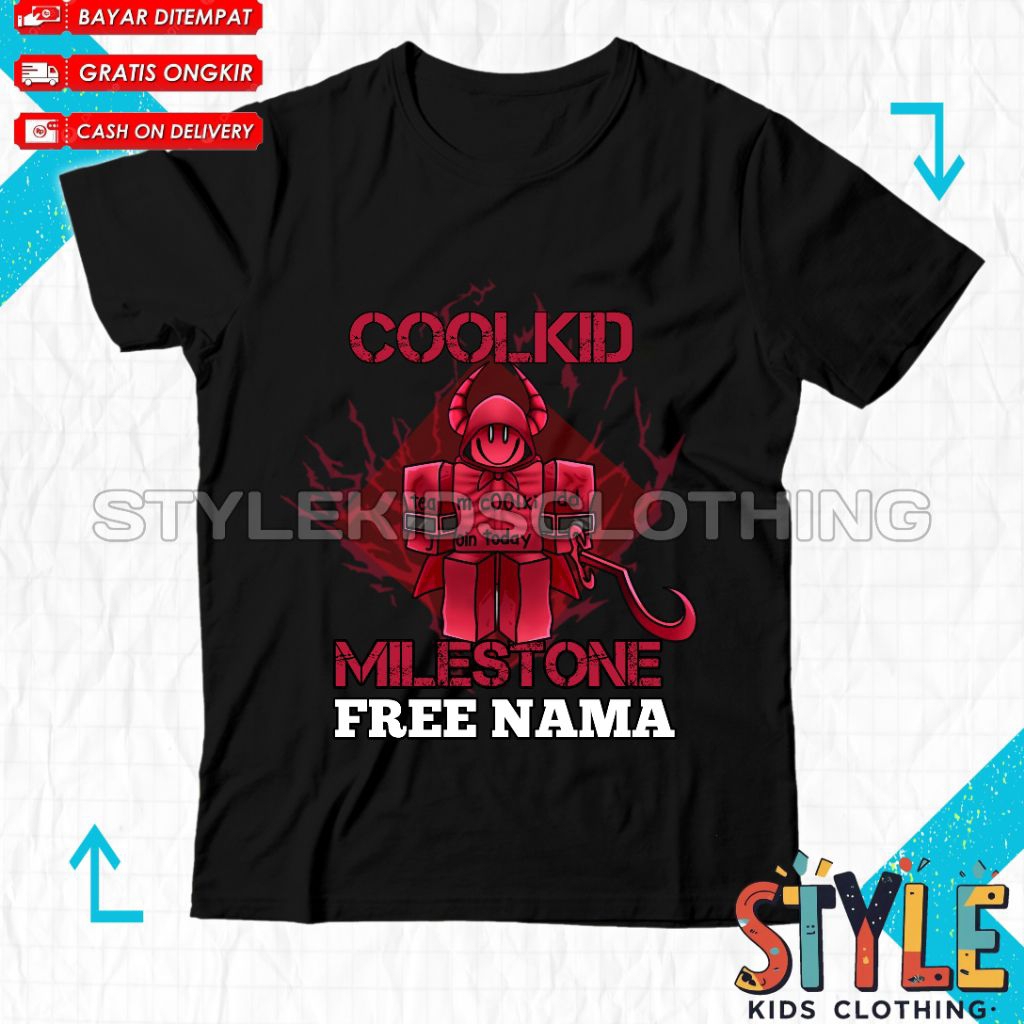 เด็กเสื้อยืดเด็กเสื้อผ้า Coolkid Milestone Forsaken Roblox ฟรีชื่อ/เสื้อยืดเด็ก Roblox Coolkid Miles