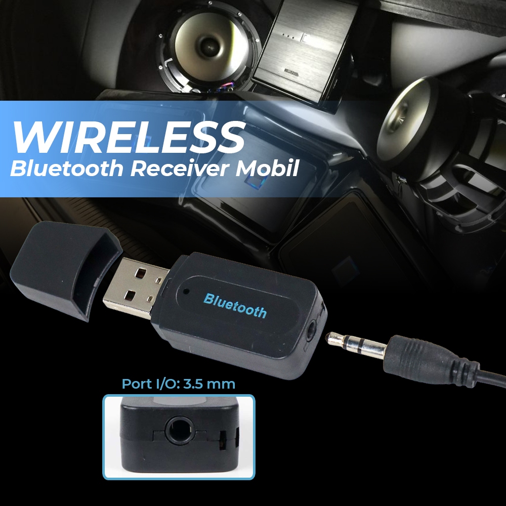 Kang Gege - Wireless Bluetooth Signal Receiver Car Receiver แจ็ค 3.5 มม. - BT-163 - สีดํา