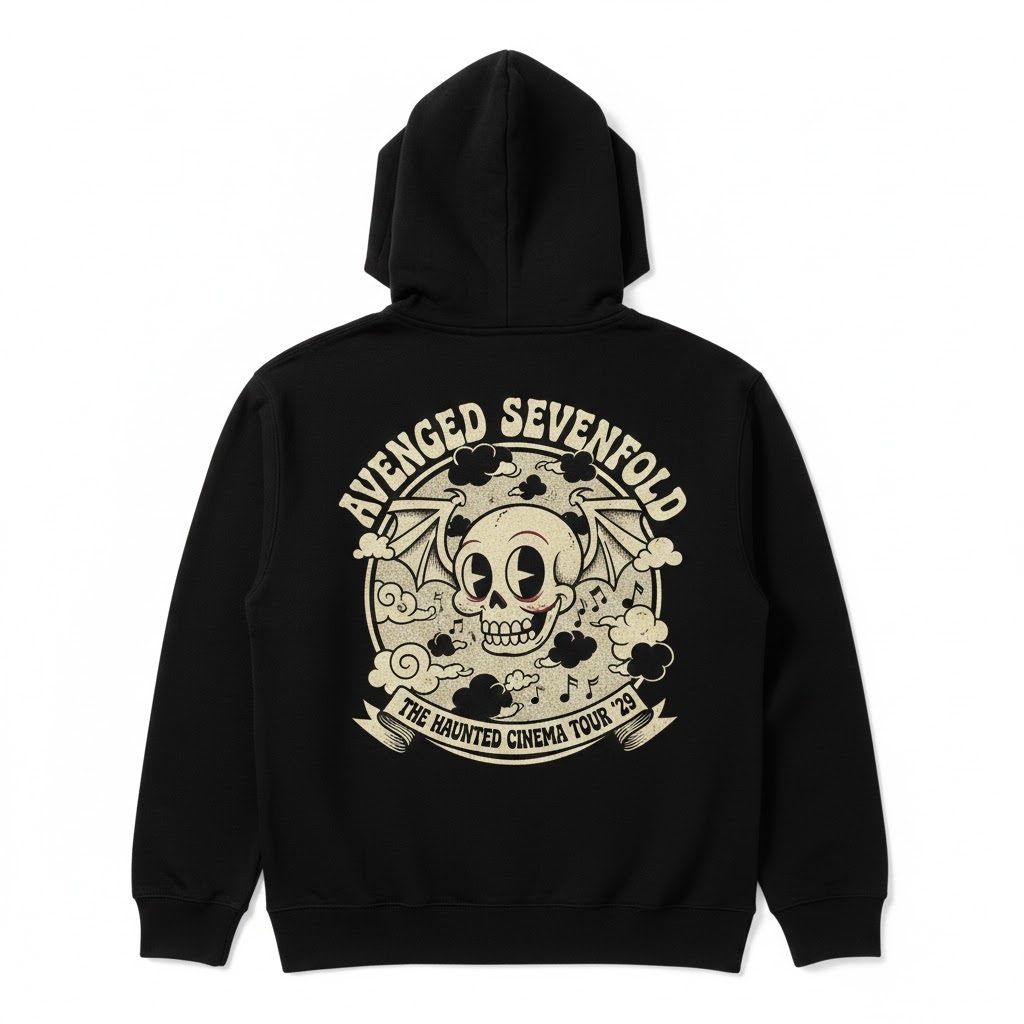 Avenged Sevenfold A7X The Haunted Cinema Tour 23 Oversize Mens Womens Premium Black Hoodie Jacket