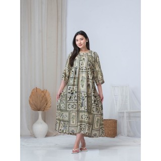 NS - SAVANA DRESS LENGAN 3/4 ZIPPER BUSUI FRIENDLY CASUAL