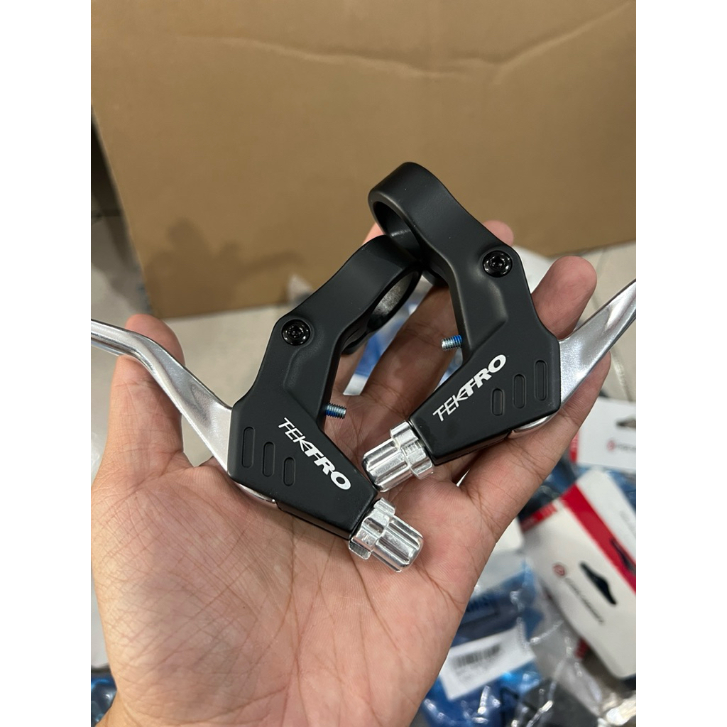 BRAKE LEVER TEKTRO MECHANICAL BRAKE HANDLE RS 360A BLACK SILVER CHOMRE PAIR ซ้ายขวาขวาเบรค