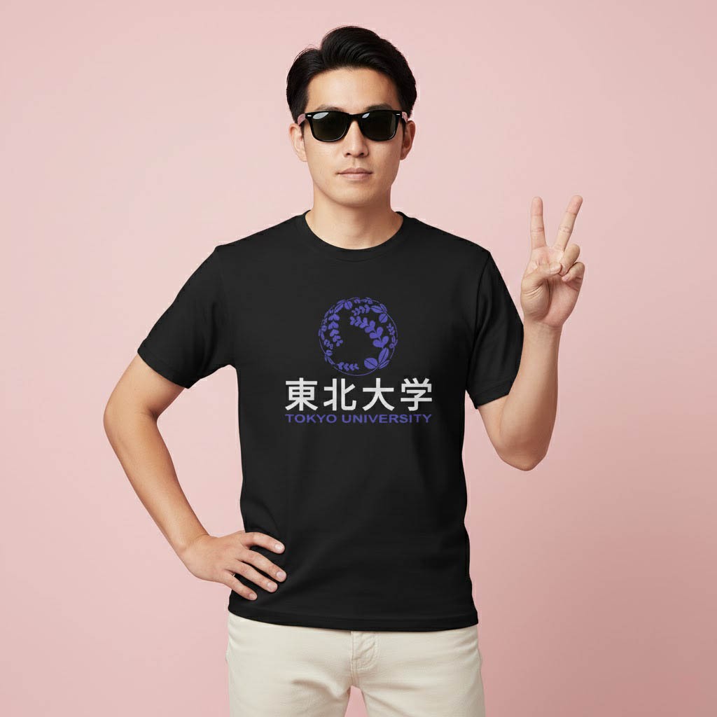 เสื้อยืด Premium TOHOKU Tokyo University Japan ผ้าคอตตอนแขนสั้นและแขนยาว