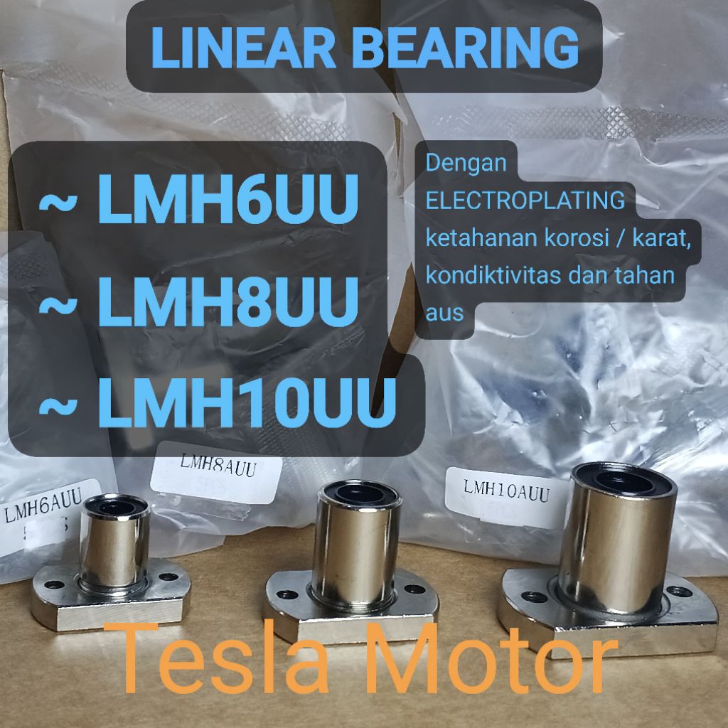 การเคลื่อนไหวหน้าแปลนเชิงเส้น LMH6UU LMH8UU LMH10UU เครื่องพิมพ์ 3D