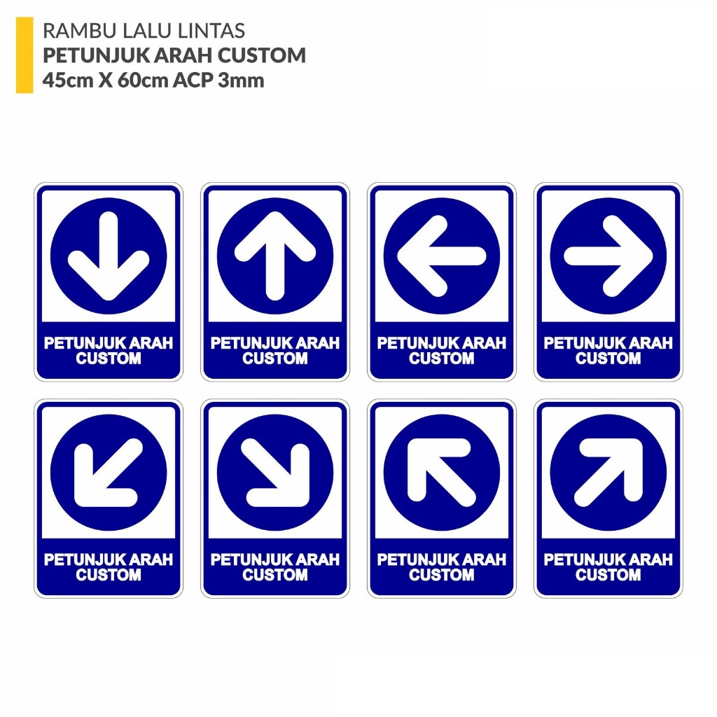 45 ซม. x 60 ซม. คอมโพสิต / ACP 3 มม. ป้ายทิศทางสี่เหลี่ยม
