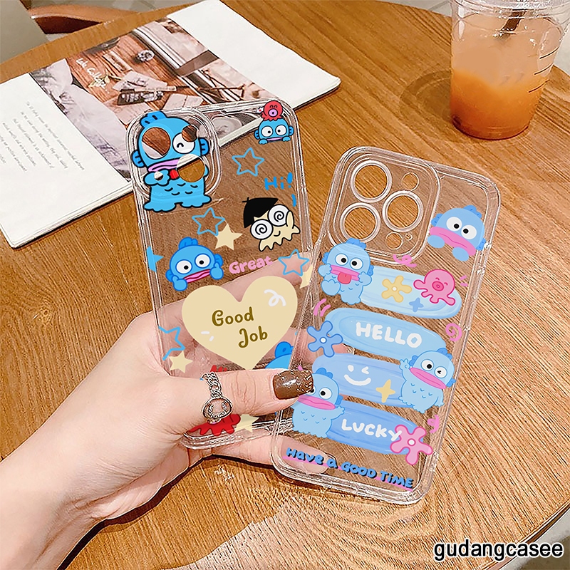 CASE CASING CLEAR CASE MOTIF BLUE FISH COMPATIBLE สําหรับ OPPO A1 A1K A3 A3S A3X A5 A5i A5S A5X A8 A