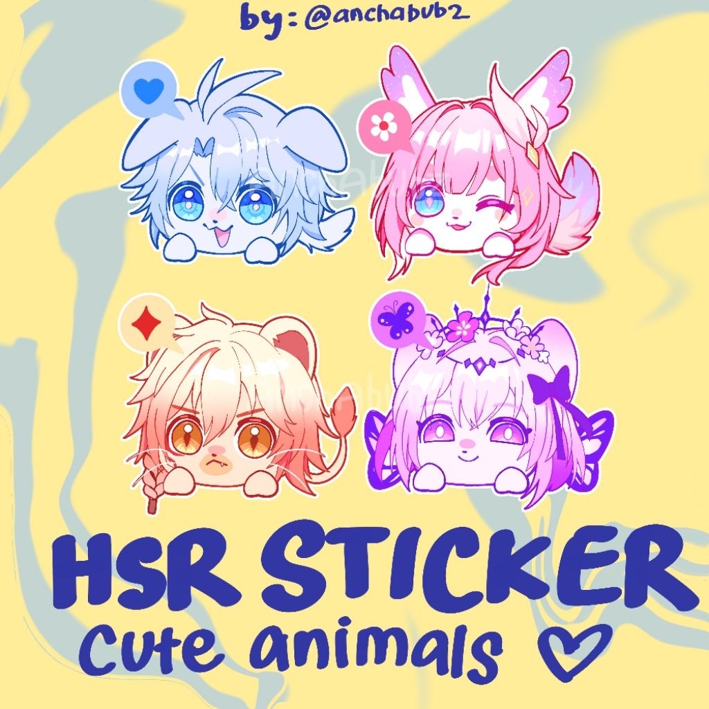HSR CUTE ANIMAL STICKER DOFF 5CM Honkai Star Rail Painon, Castofrice, Mydei, Cyrene