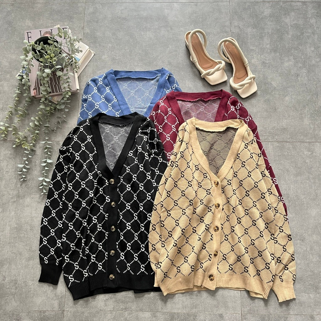 เสื้อถักกระดุมสีน้ําตาล SIVANA Cardy - คาร์ดิแกนผ้าถัก