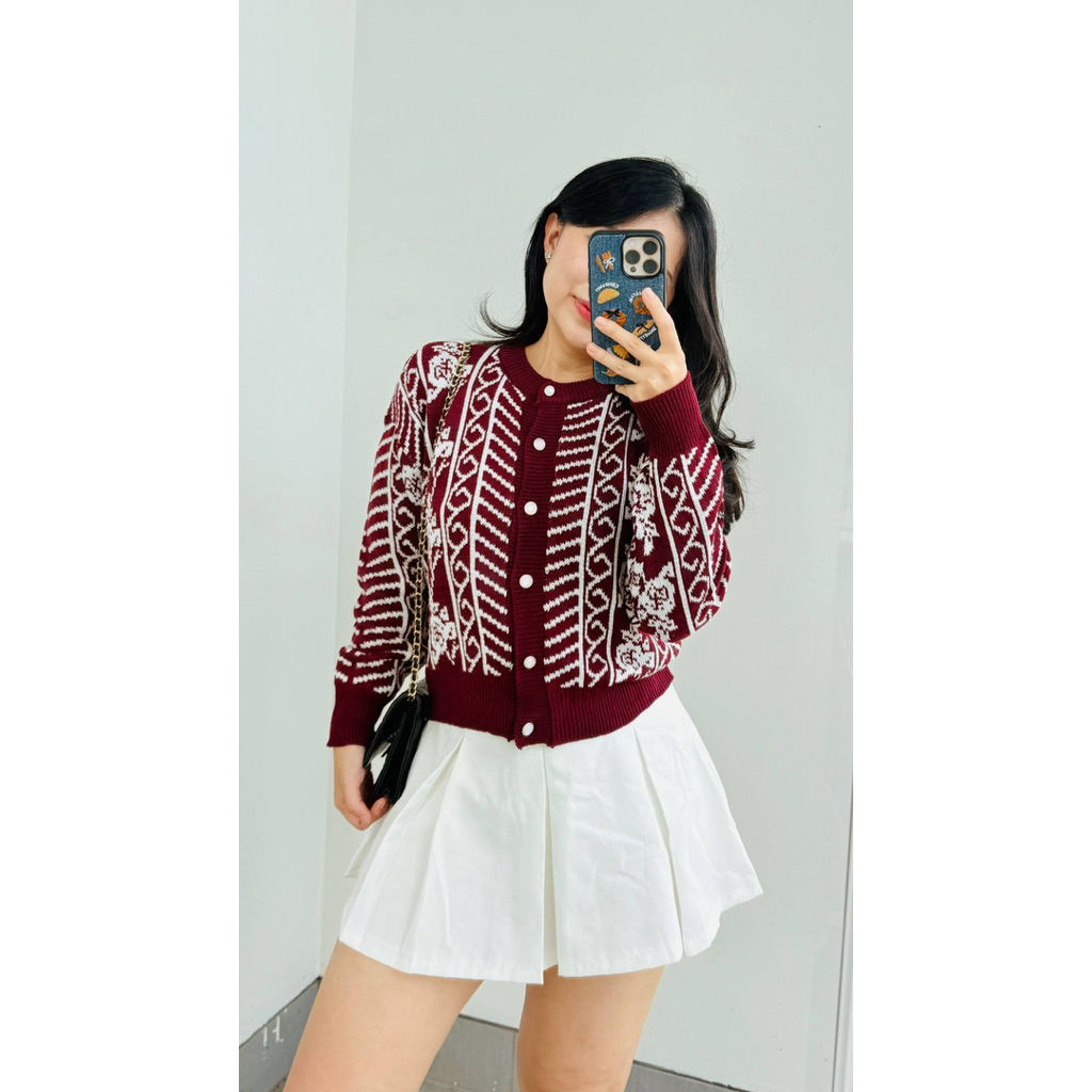 NOEL CARDIGAN / CHRISTMAS CARDIGAN / KNITTED CARDIGAN