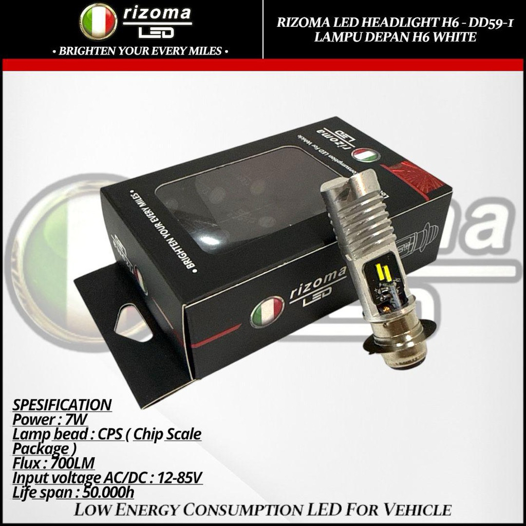 Rizoma Led Racing - Rizoma H6 P15D ไฟหน้า LED ไฟฟ้า 18Watt 4 LEDs 2 ด้าน Automatic Cub Mio Beat Vari