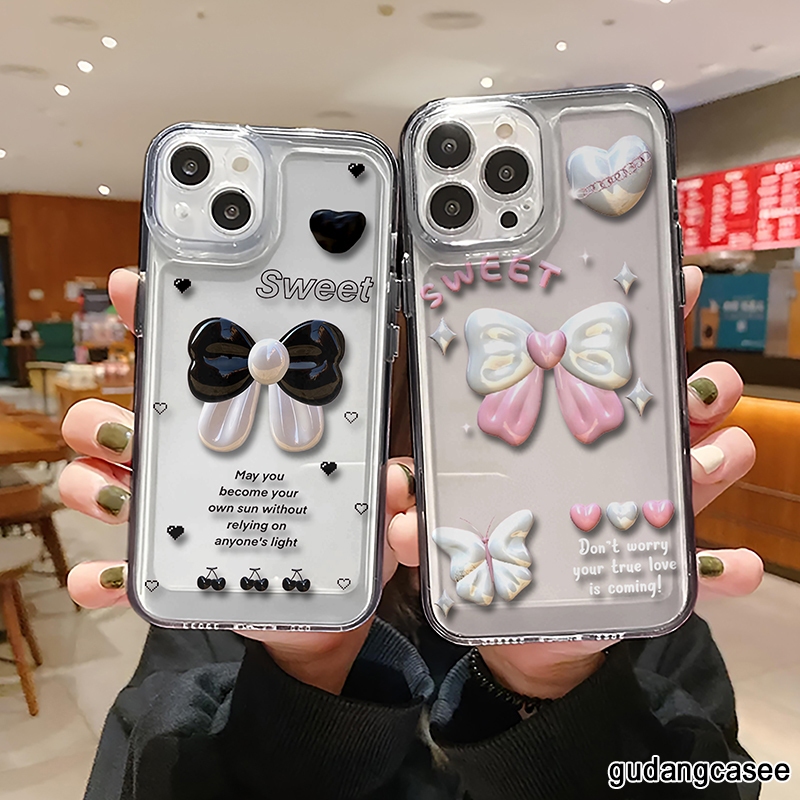 CASE CASING CLEAR AIR BAG MOTIF สีชมพูสีดํา RIBBON สําหรับ INFINIX ร้อน 20i 30 30i 40 50 60i หมายเหต