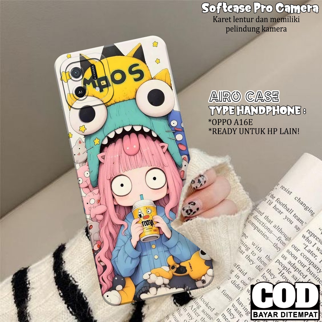 เคส OPPO A16E - เคส OPPO A16E Softcase - เคสแฟชั่นการ์ตูน - เคส OPPO A16E - เคส Pro Camera Softcase 