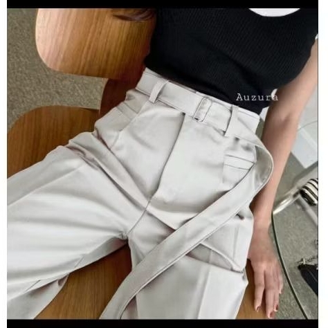 Auzura Highwaist Obi Pants กางเกงขายาวทรงหลวม