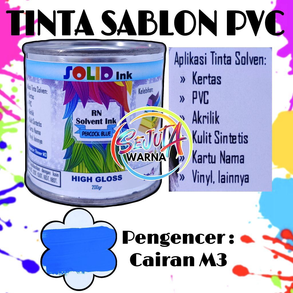 PVC SOLID INK SCREEN PRINTING INK 1 KG PEACOOK BLUE SOLVENT BASED
