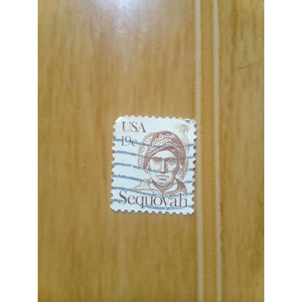 แสตมป์วินเทจ 19 cent usa edition sequovah