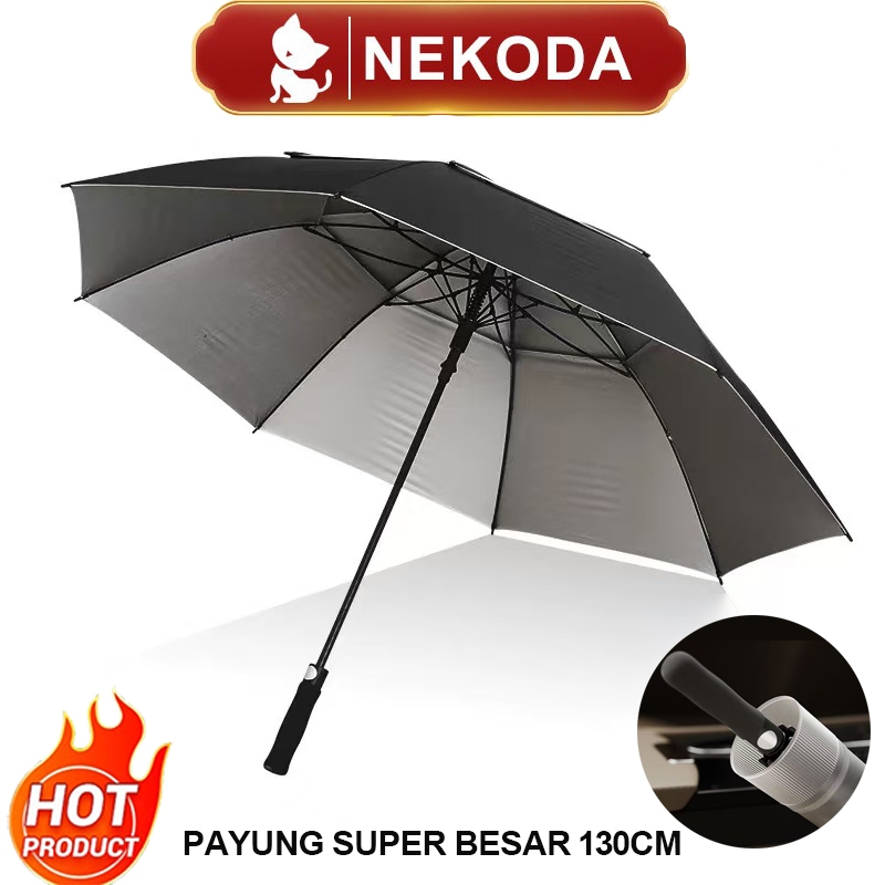 NEKODA 130CM ร่มพับอัตโนมัติกอล์ฟขนาดใหญ่หรูหราพร้อมฝาปิดพับดีไซน์พับคู่เรียบง่าย
