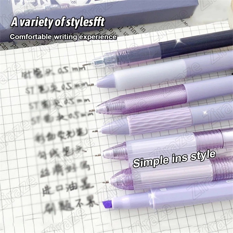 HEKSA ปากกาเครื่องกล 0.5 มม. 1 ชุด 7 ชิ้น CUTE SHAPES สีที่เข้ากันและสวมใส่สบาย