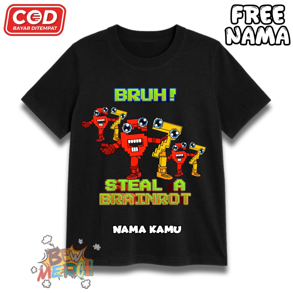 Roblox Steal A Brainrot 67 Kids T-Shirt - Roblox Steal A Brainrot 67 Kids T-Shirt - เสื้อยืดเด็กชื่อ