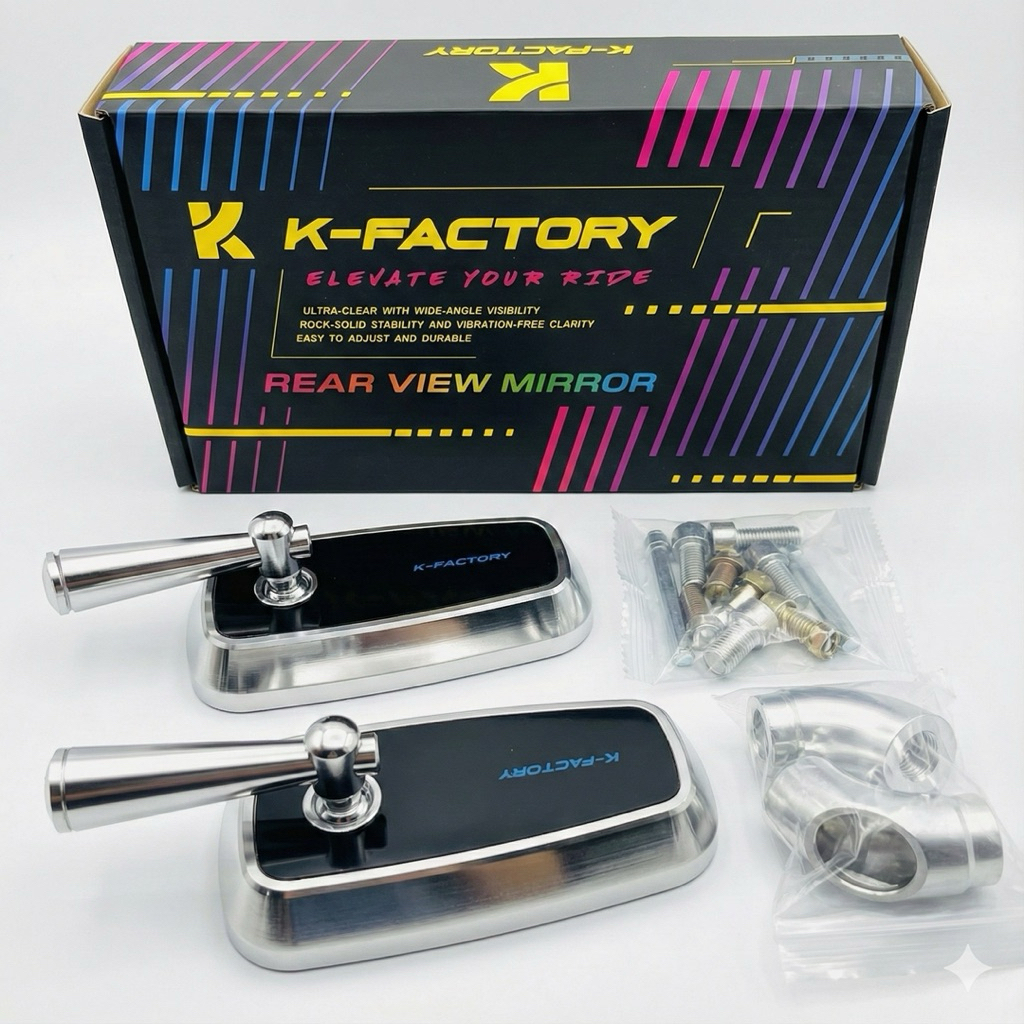 K-FACTORY CHROME MIRROR BLUE GLASS REAR VIEW MIRROR UNIVERSAL (H2C MODEL MIRROR)