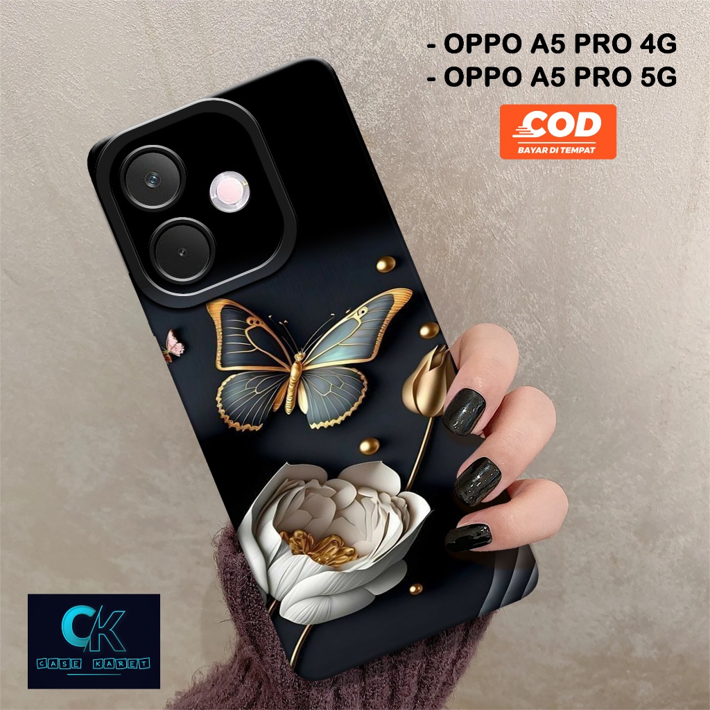 HP เคส OPPO A5 PRO 4G / A5 PRO 5G 2025 - เคสแฟชั่นผีเสื้อ - เคสยาง - เคส OPPO A5 PRO 4G / A5 PRO 5G 