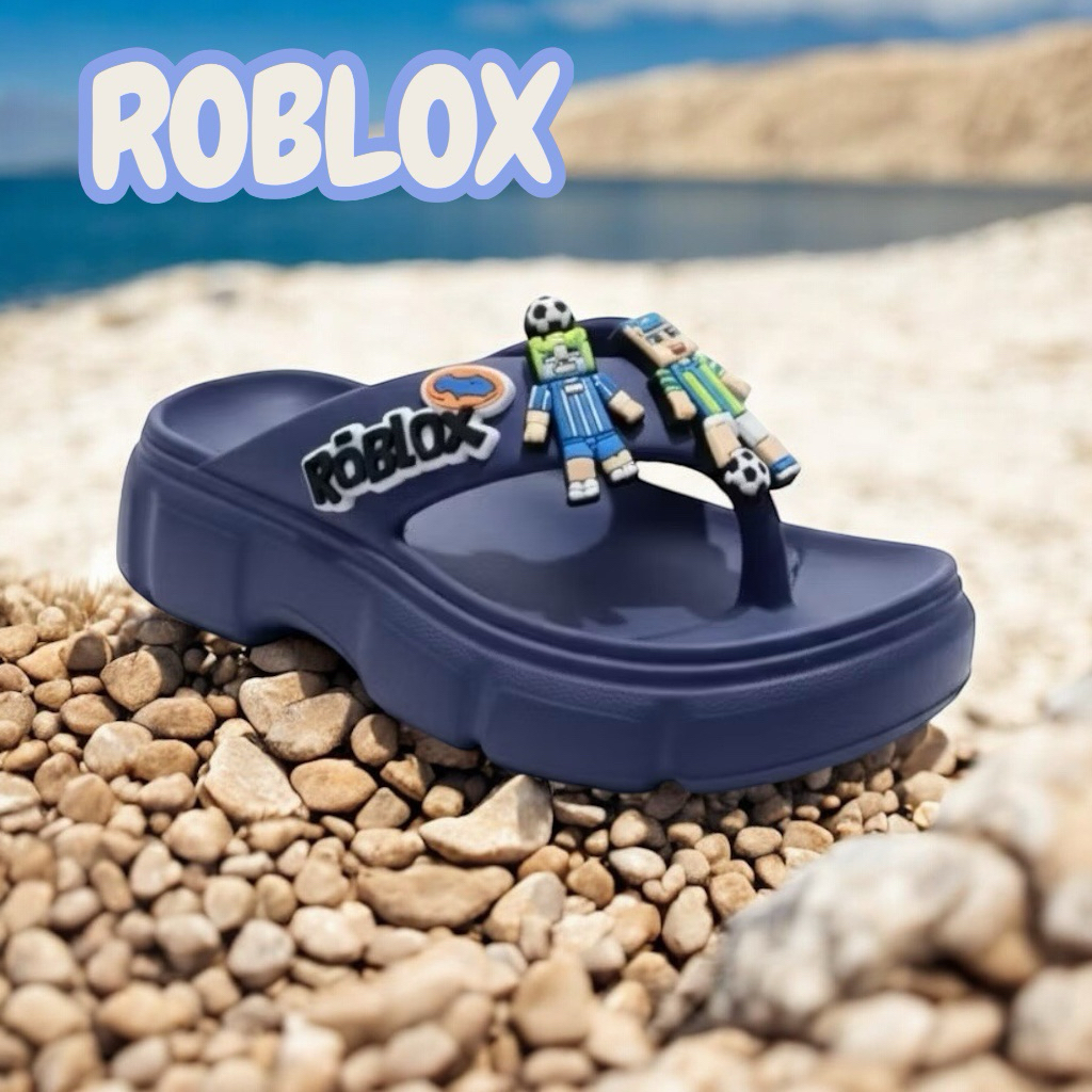 Roblox Flip Flops สําหรับเด็กผู้ชาย รองเท้าแตะเด็กชายล่าสุด Jibbiz ใหม่ รองเท้าแตะเด็กชายอินเทรนด์ล่าสุด