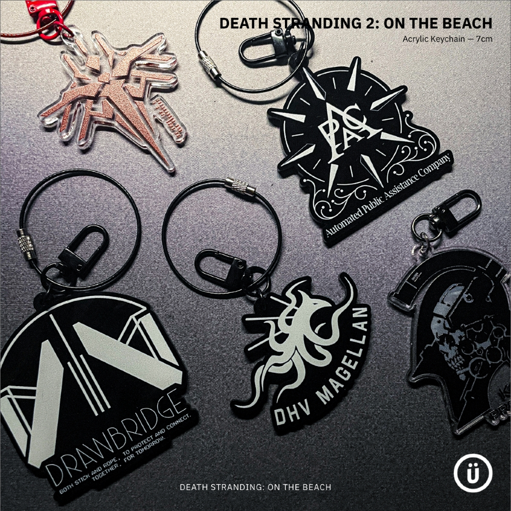 Death Stranding 2: On The Beach - พวงกุญแจอะคริลิคสีดํา [Fanmade]