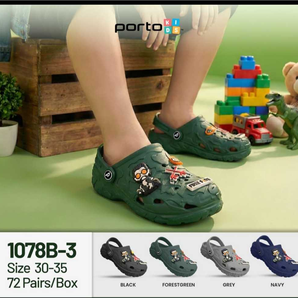 Sandal Series 1078B-3 porto jibbitz ยี่ห้อเกมตัวอักษรสําหรับวัยรุ่นและเด็กชาย Baim ขนาด 30-35