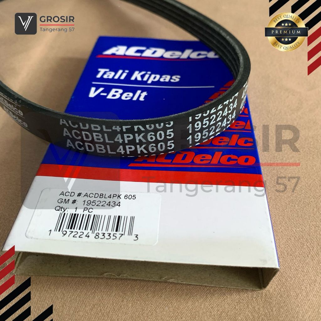 Vbelt Fanbelt Accent Verna 2005 ACDELCO 2434 สายพานพัดลม สายพาน V-belt 4PK605