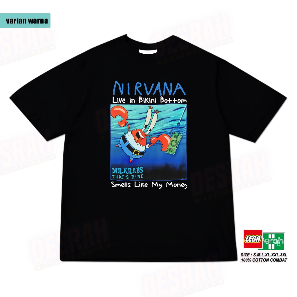 เสื้อยืด KATUN MR partodi Pletan CRAB nirvana ผ้าฝ้าย 100% ฟรีสติ๊กเกอร์