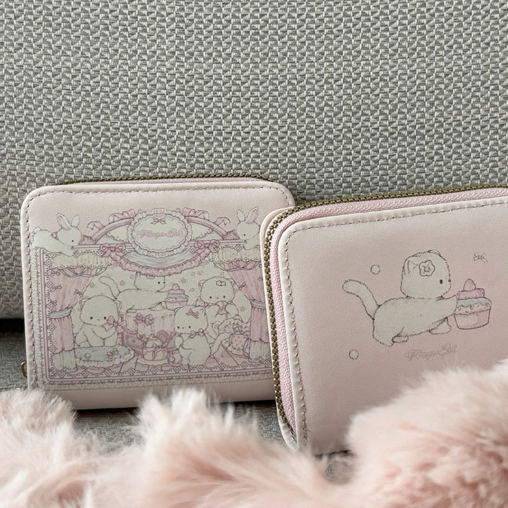 Mocorie - Erishea Coquette Ribbon Wallet / Pink Ribbon Coquette Wallet / Womens School Childrens Wal