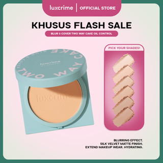 [FLASH SALE] NEW Oil Control Luxcrime Blur & Cover Two Way Cake - Bedak Matte Tahan Lama Blur & Cover