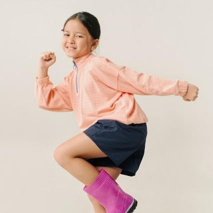 SOLERAM - BONO Half Zip Sweater - Peach / Childrens Sweater