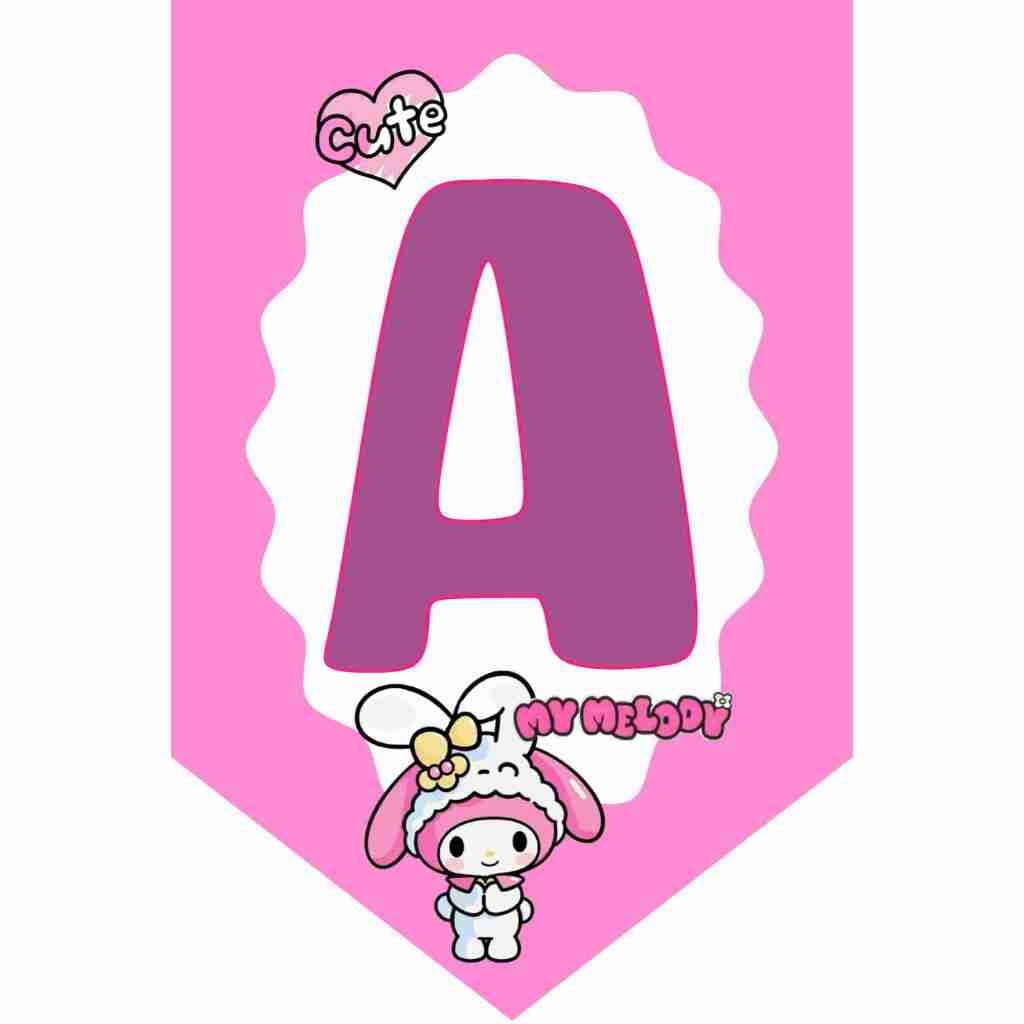 BUNTING FLAG / BANNER FLAG BIRTHDAY (SINGLE) CUSTOM MELODY CHARACTER