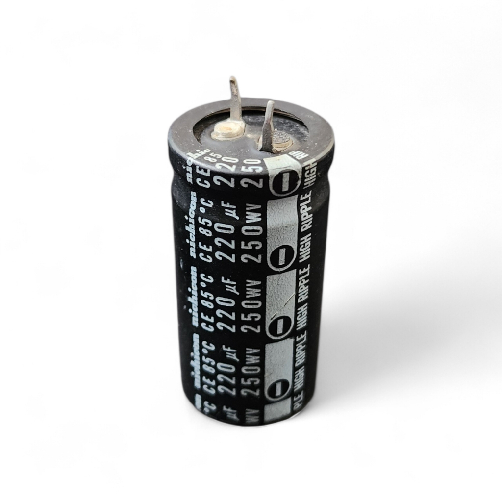 Elco Capacitor 220uf 250V 250WV Nichicon ระลอกน้ํา 85oC