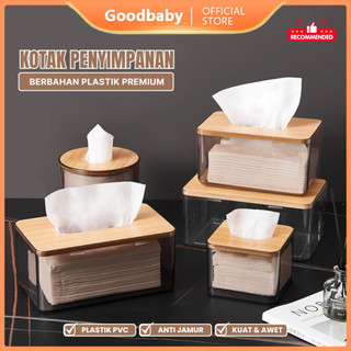 Goodbaby | Tempat Tisu Aestestic | Kotak Tisu Bening | Kotak Tissue Kayu Transparan | Tempat Tissue