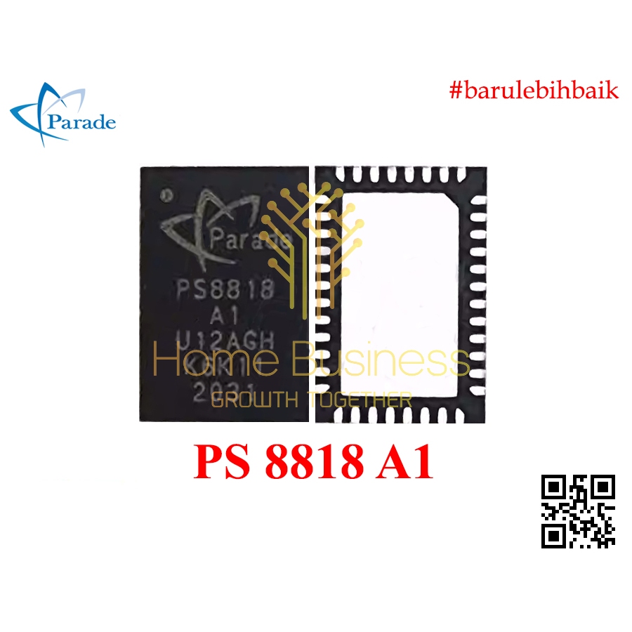 ตัวควบคุม IC USB-C DisplayPort Parade PS8818QFN40GTR-A1 PS8818A1 PS8818 A1 PS 8818A1 PS 8818 A1 QFN4