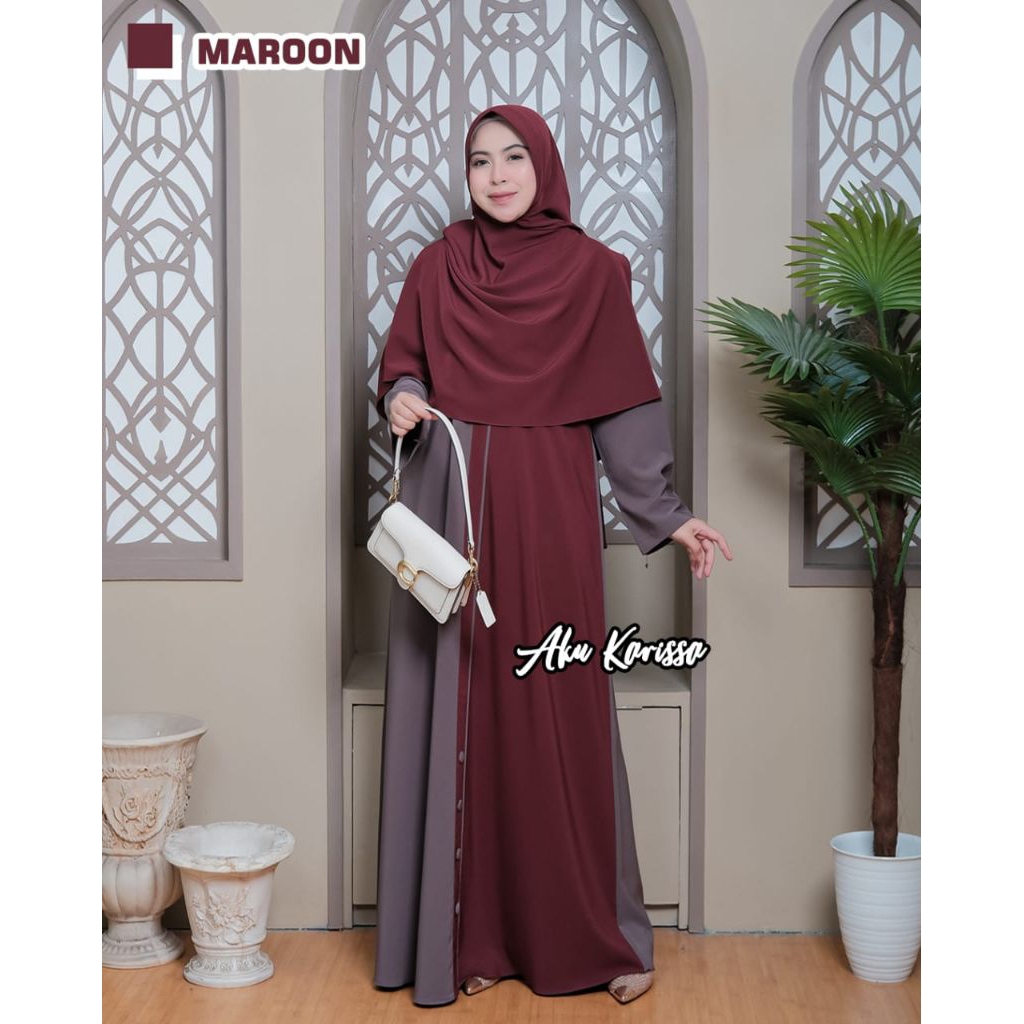 ชุดฮิญาบ Asy Yunara Premium Syri || ชุด Abaya ผู้หญิงมุสลิมธรรมดา 2 สี พรีเมี่ยม เรียบง่าย สง่างาม