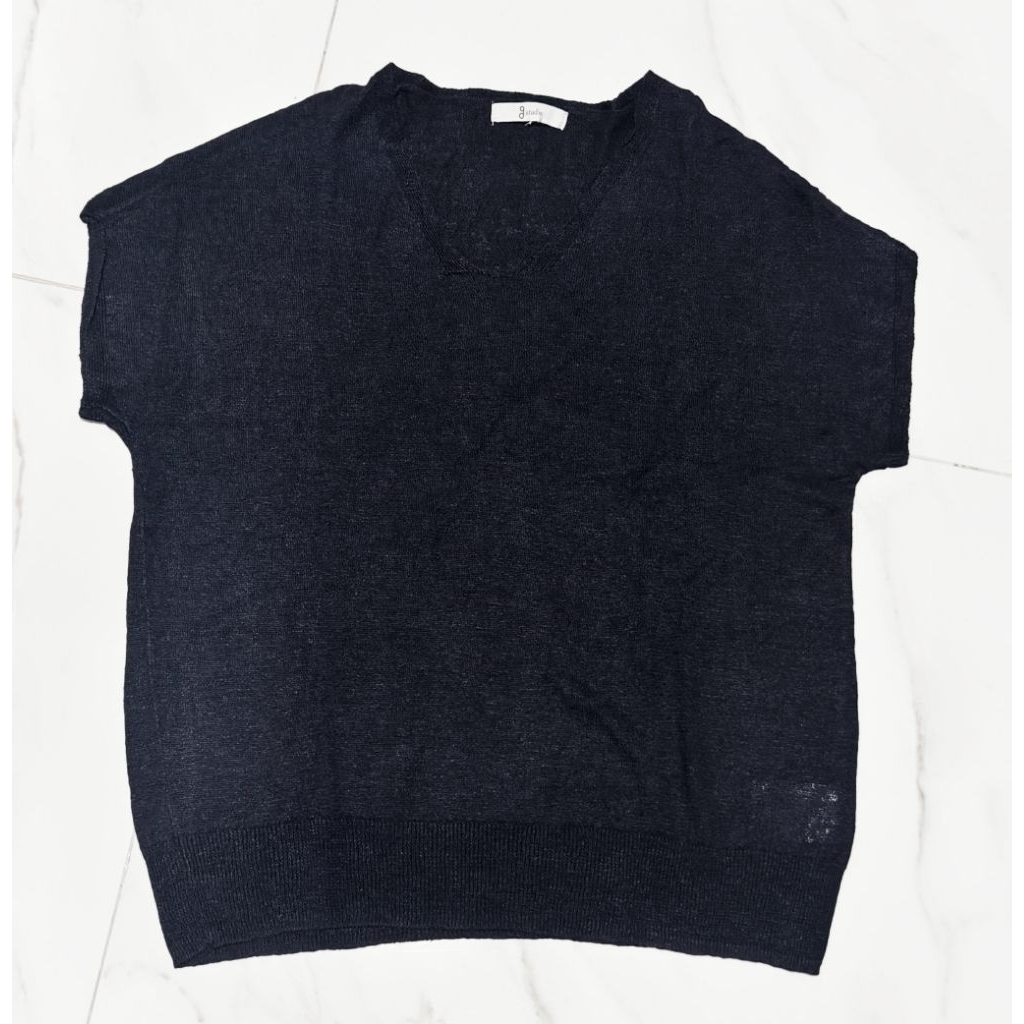 G STUDIO BLACK KNIT TOP LD 96-105CM
