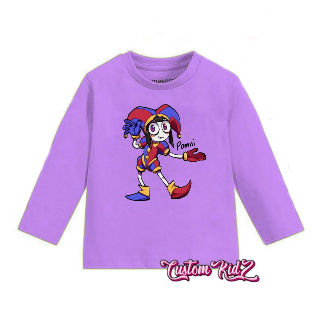 Pomni digital circus7 เสื้อยืดเด็กแขนยาว