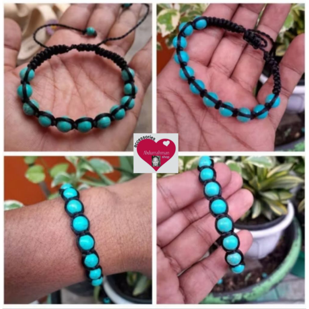 MATA MACRAME BRACELET 11 EYES ORIGINAL TURQUOISE STONE พิเศษ HOWLITE STONE