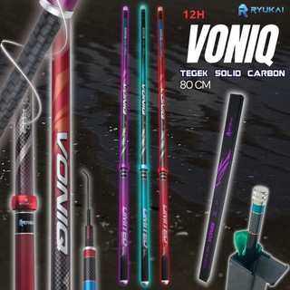 Joran Tegek Galatama Premium Carbon Solid 12 H 80 Cm dengan Ring Ryukai Voniq Bonus Karet